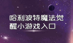 哈利波特魔法觉醒小游戏入口