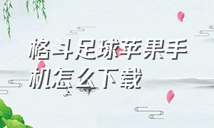 格斗足球苹果手机怎么下载