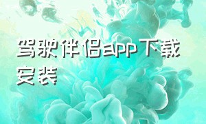 驾驶伴侣app下载安装