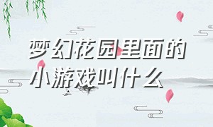 梦幻花园里面的小游戏叫什么