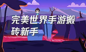 完美世界手游搬砖新手（完美世界手游小号搬砖攻略）