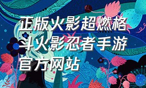 正版火影超燃格斗火影忍者手游官方网站