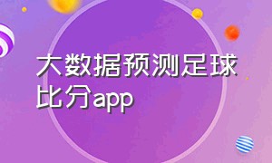 大数据预测足球比分app