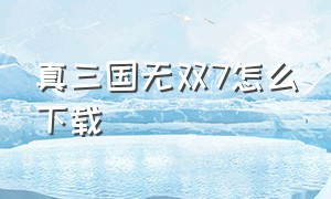 真三国无双7怎么下载（真三国无双7未下载完成）