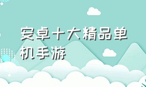 安卓十大精品单机手游（十大大型单机手游）