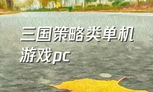 三国策略类单机游戏pc