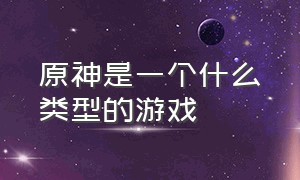 原神是一个什么类型的游戏