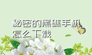 秘密的黑礁手机怎么下载