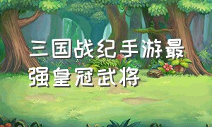 三国战纪手游最强皇冠武将