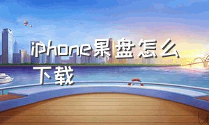 iphone果盘怎么下载