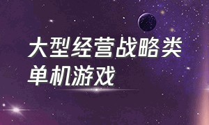 大型经营战略类单机游戏