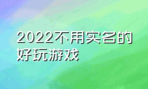 2022不用实名的好玩游戏（不用实名又好玩的游戏2022）