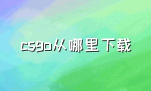 csgo从哪里下载（csgo在哪平台上下载）