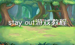 stay out游戏教程（stayout游戏如何登录）