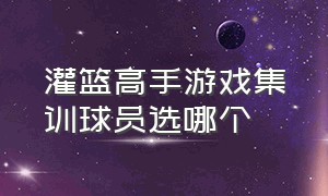 灌篮高手游戏集训球员选哪个