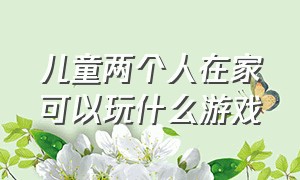 儿童两个人在家可以玩什么游戏