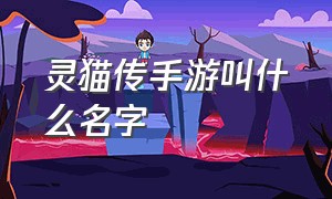 灵猫传手游叫什么名字（灵猫传手游是哪个公司的）