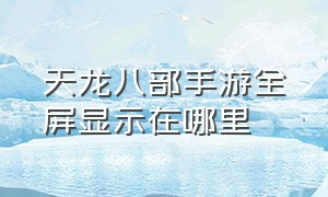 天龙八部手游全屏显示在哪里