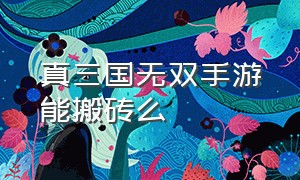 真三国无双手游能搬砖么