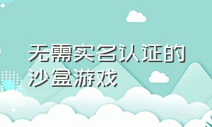 无需实名认证的沙盒游戏（无需实名认证的游戏）