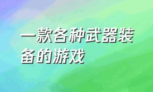 一款各种武器装备的游戏