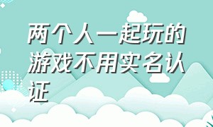 两个人一起玩的游戏不用实名认证