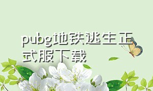 pubg地铁逃生正式服下载