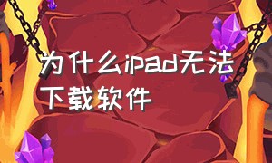 为什么ipad无法下载软件