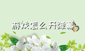 游戏怎么开弹幕（游戏弹幕模式怎么开启）