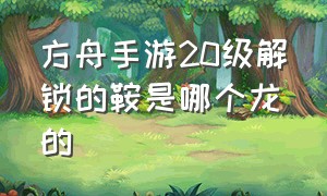 方舟手游20级解锁的鞍是哪个龙的