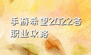 手游希望2022各职业攻略