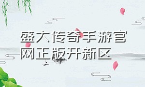 盛大传奇手游官网正版开新区