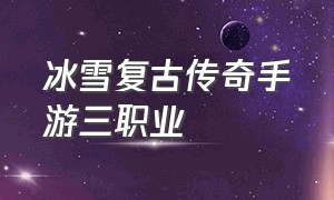 冰雪复古传奇手游三职业（冰雪复古传奇手游单职业会员价格）