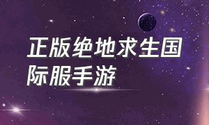 正版绝地求生国际服手游（绝地求生国际服手游最新版本下载）