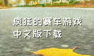 疯狂的赛车游戏中文版下载