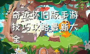 奇迹怀旧版手游技巧攻略最新大全