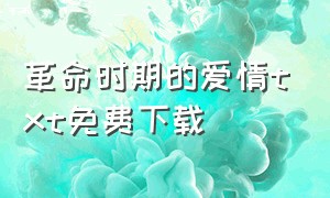 革命时期的爱情txt免费下载