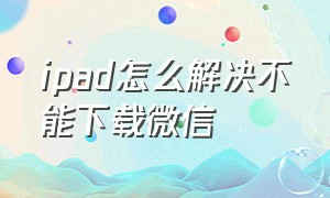 ipad怎么解决不能下载微信