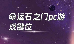 命运石之门pc游戏键位（命运石之门pc汉化版）