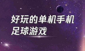 好玩的单机手机足球游戏