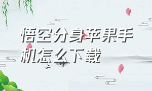 悟空分身苹果手机怎么下载