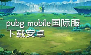 pubg mobile国际服下载安卓（pubg mobile国际版安卓下载）