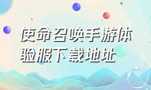 使命召唤手游体验服下载地址