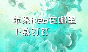 苹果ipad在哪里下载钉钉（苹果ipad钉钉下载的文件在哪里）