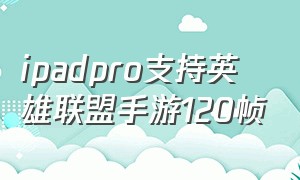 ipadpro支持英雄联盟手游120帧（ipad pro支持英雄联盟手游120帧）