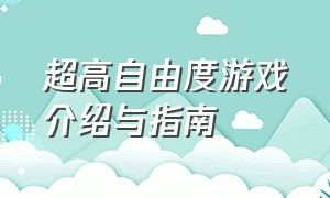 超高自由度游戏介绍与指南