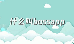 什么叫bossapp