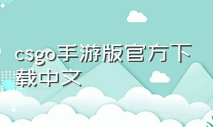 csgo手游版官方下载中文