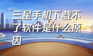 三星手机下载不了软件是什么原因