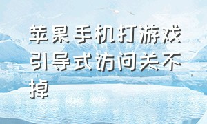 苹果手机打游戏引导式访问关不掉